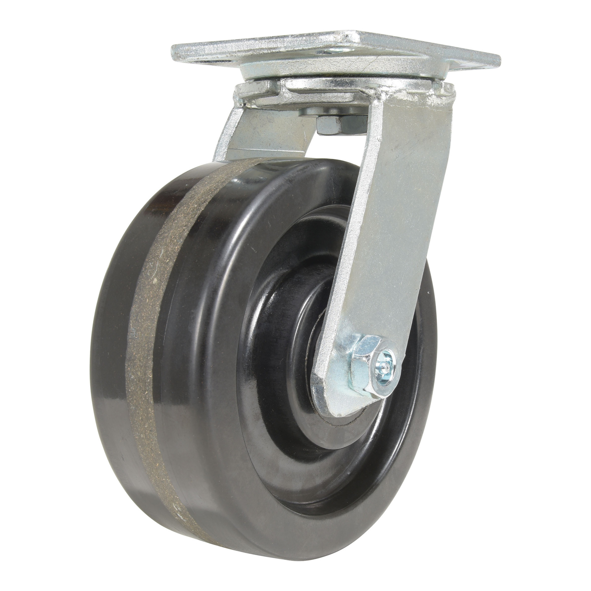 Vestil Phenolic Swivel Caster - 8in. x 3in., Zinc Plated, Black, Model# CST-VE-8X3PH-S